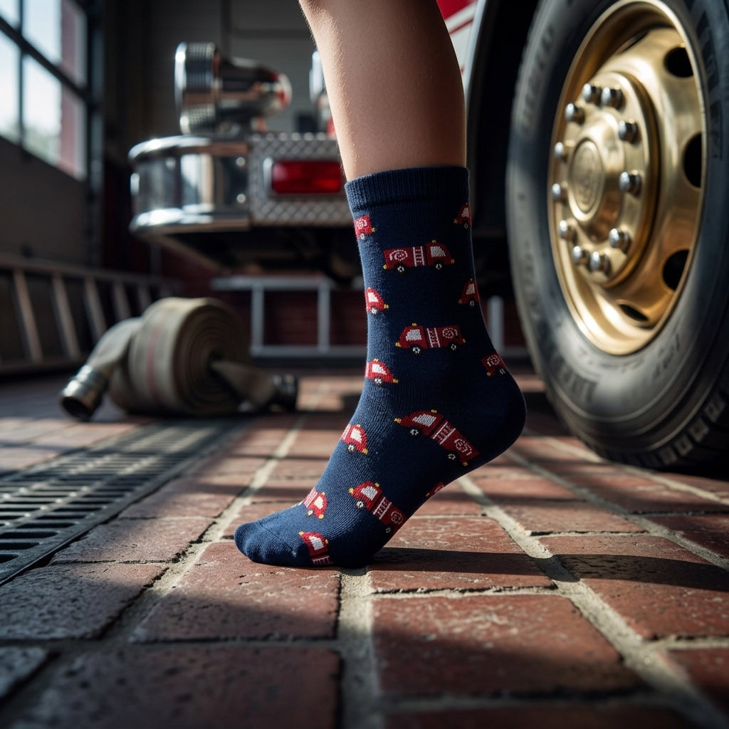 Boys Fire Brigade Print Crew Socks