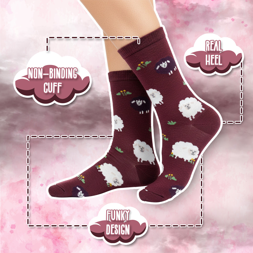 Girls Fluffy Sheep Crew Socks