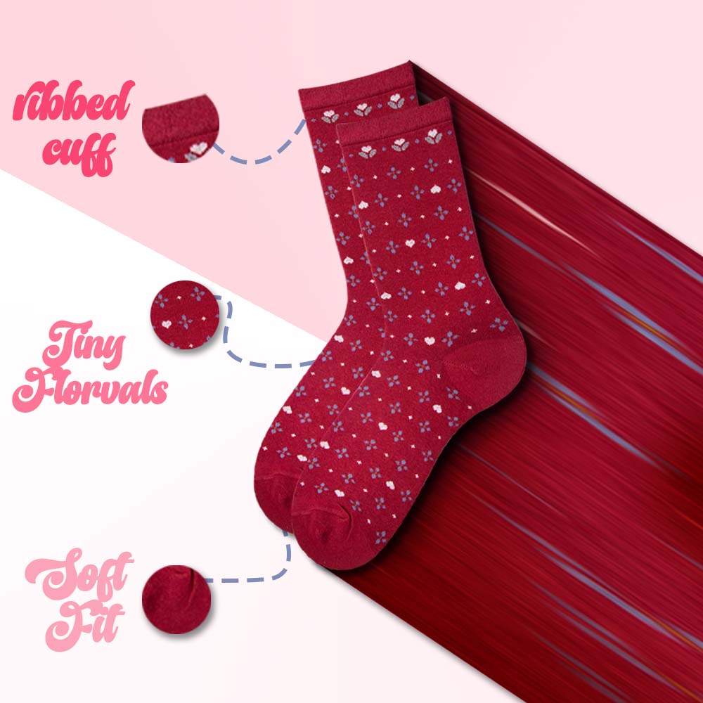 Women Cozy Blossom Crew Socks