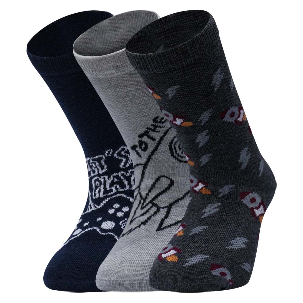 3-Pack Galaxy Gamer Kids' Crew Socks