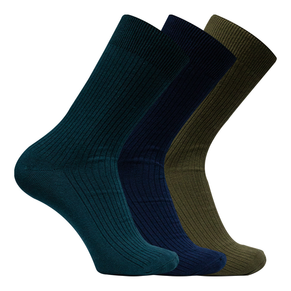 Pack of 3 - Men's Classic Ribbed Crew Socks