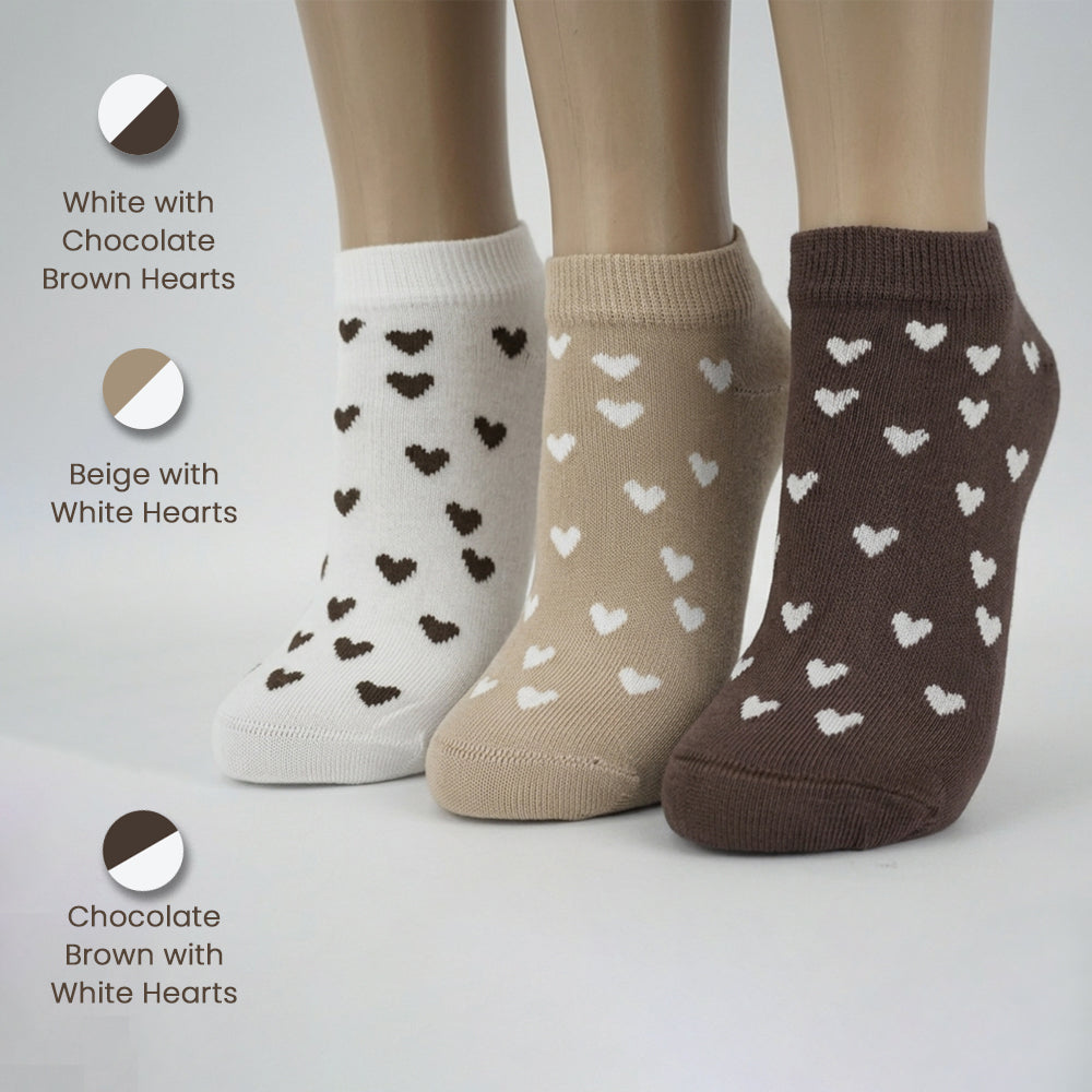 Women Heart Print Ankle Socks