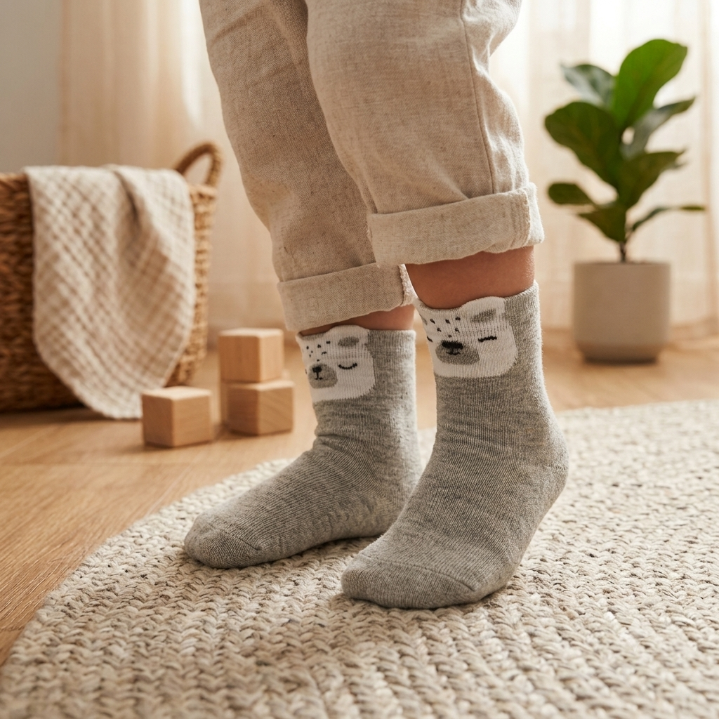 Bear & Paw Print Baby Socks