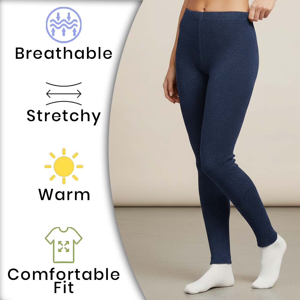 Solid Jeans Blue Girl's Leggings And Tights (OT)