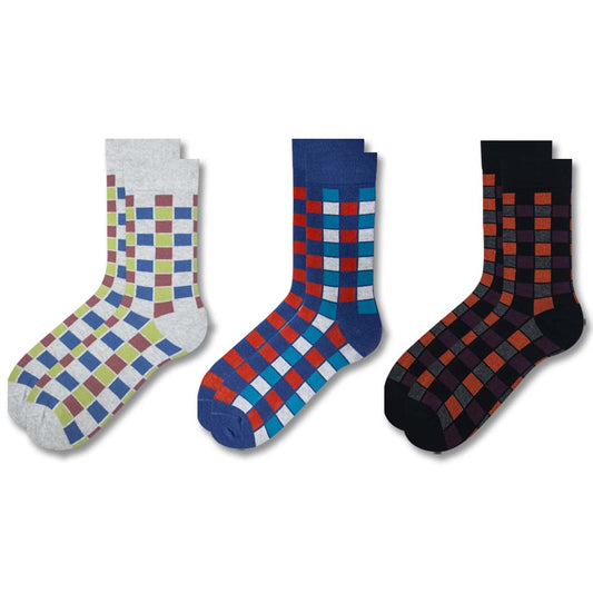 Men Checkered print Crew Socks
