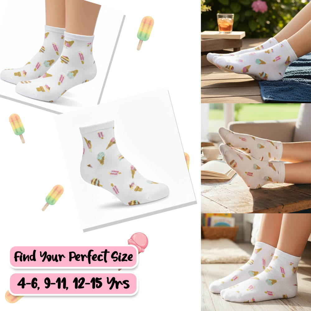 Girls' Ice Cream Print Socks