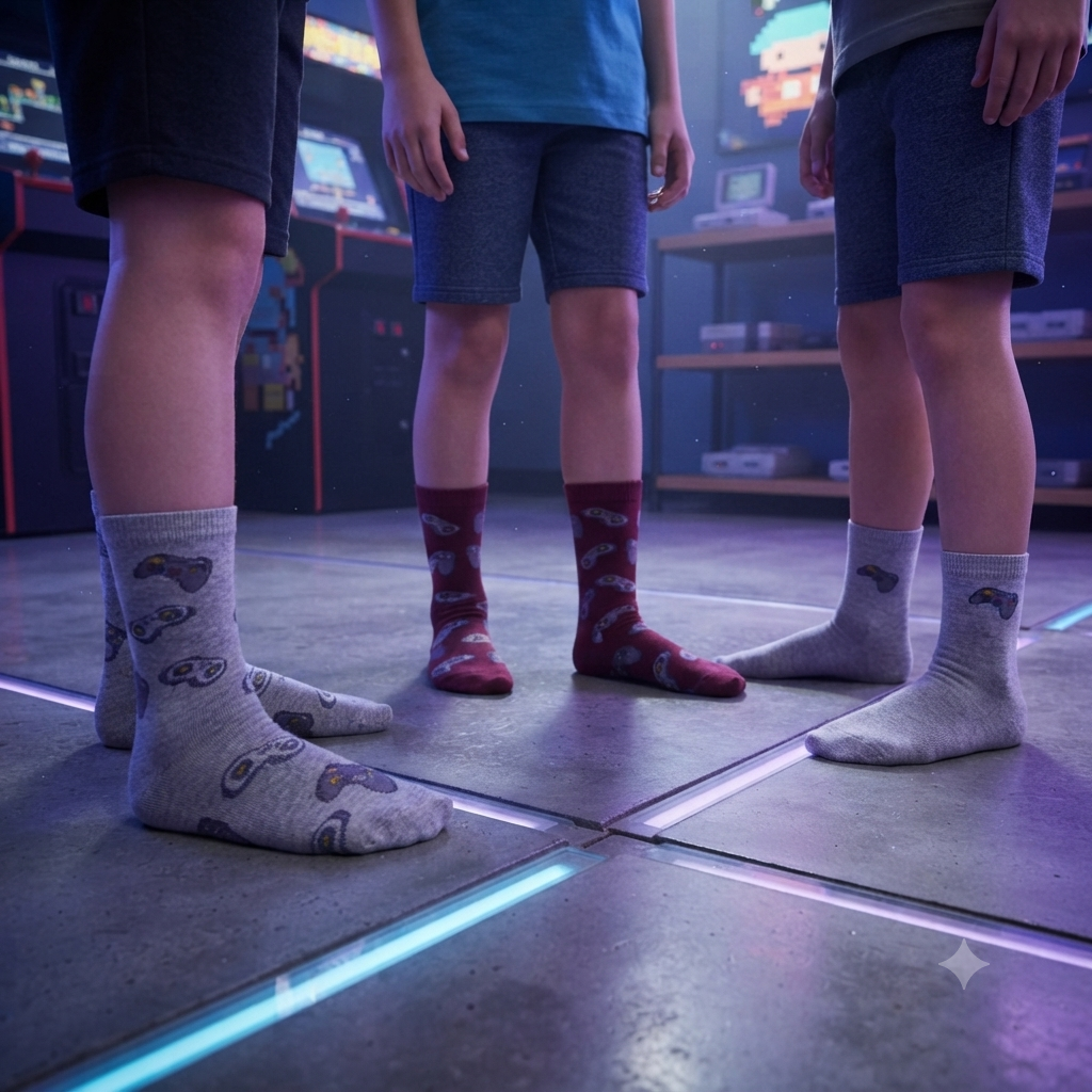 Boys Gaming Controller Crew Socks