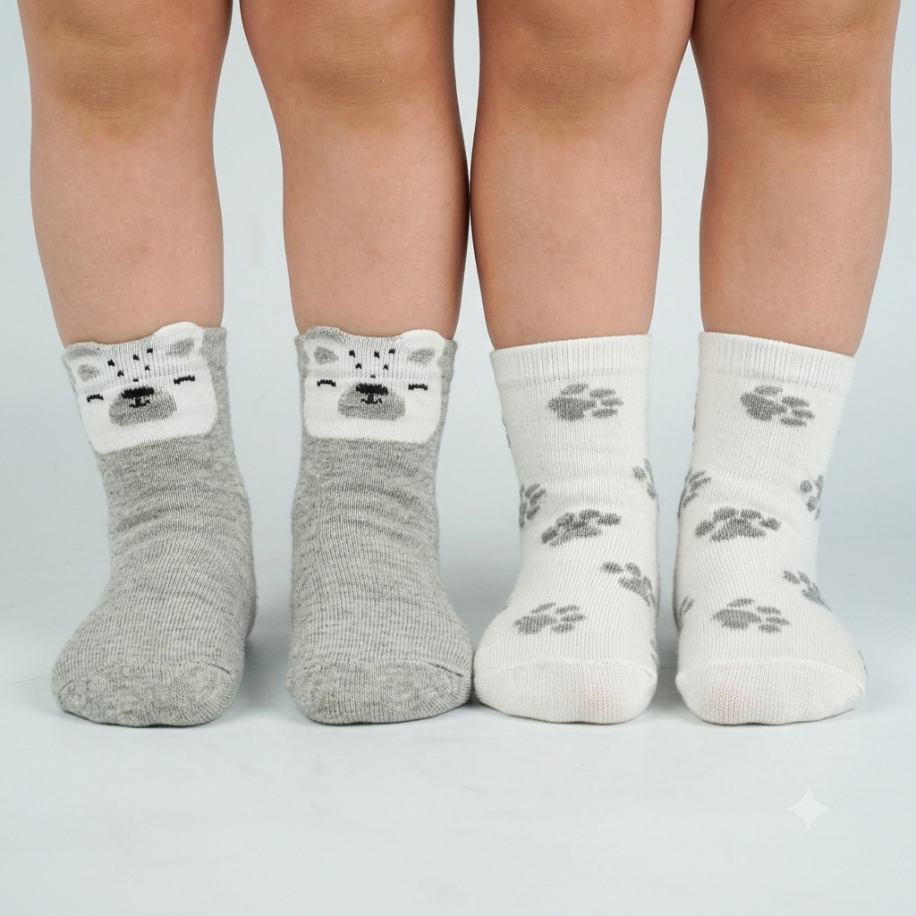 Bear & Paw Print Baby Socks