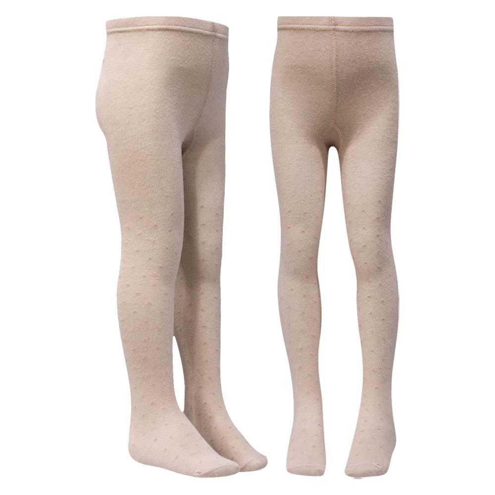 Soft Knit Baby Pink & Beige Tights for Girls (CJ)