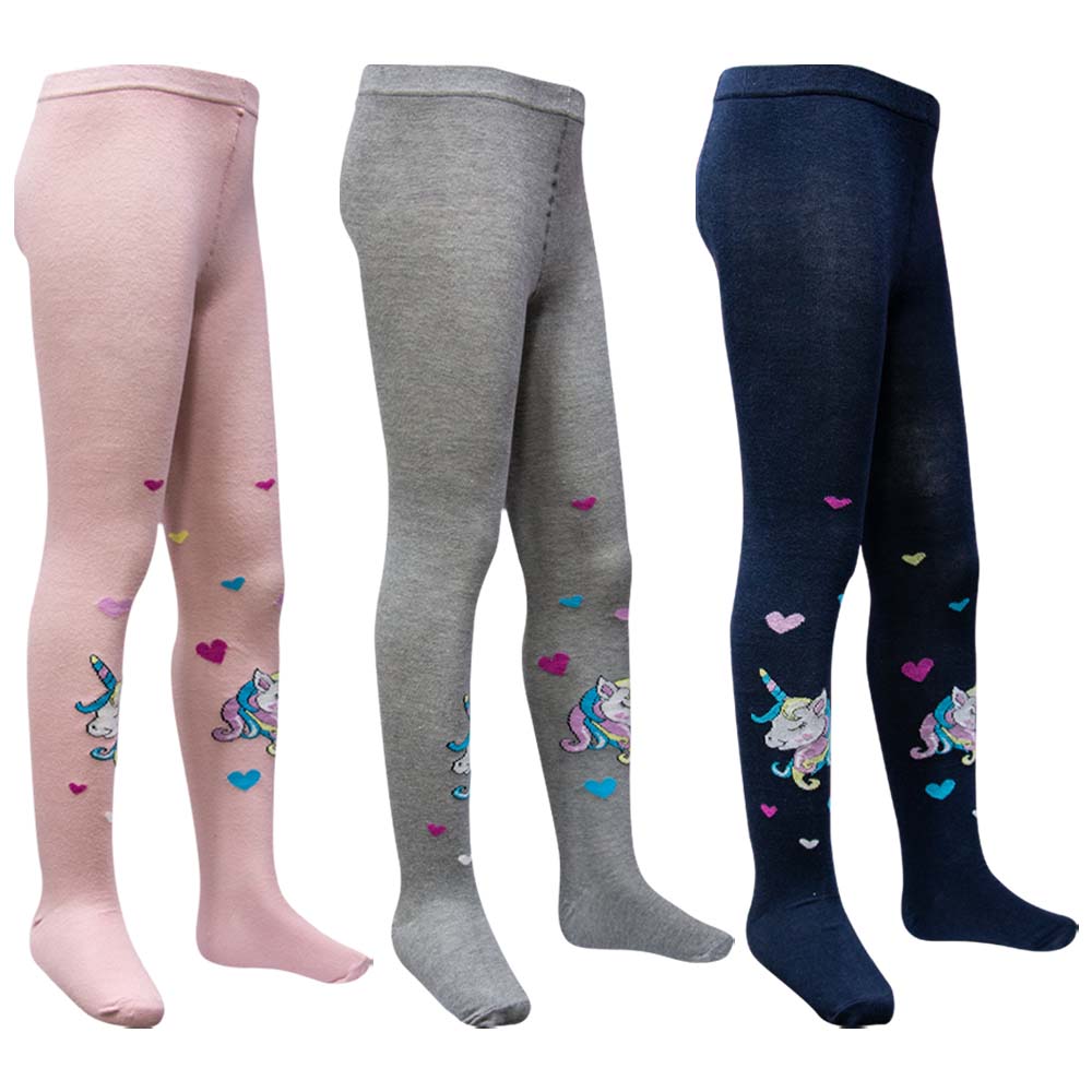 Unicorn Magic & Hearts Tights for Girls (OT)