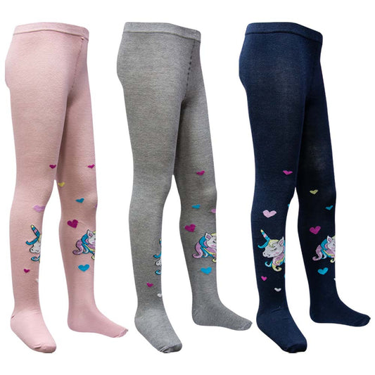 Unicorn Magic & Hearts Tights for Girls (OT)