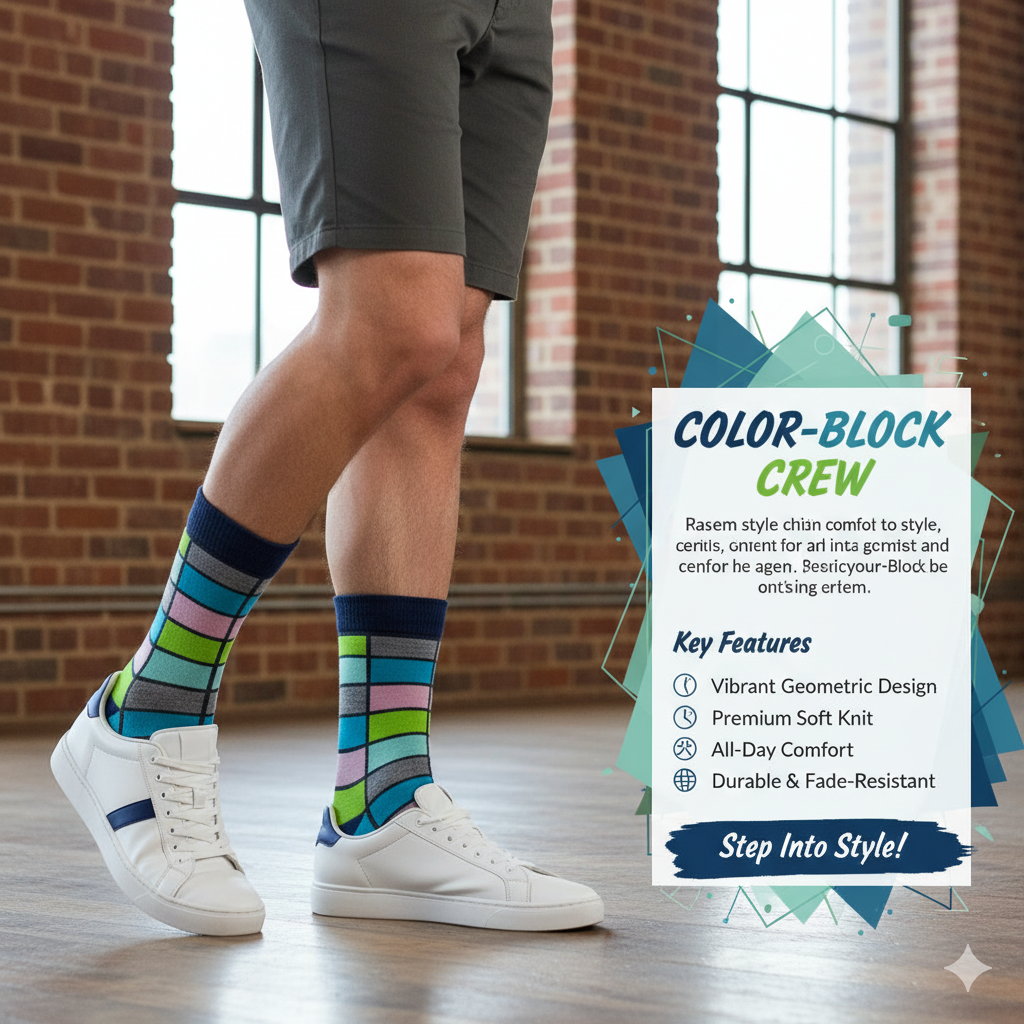 The Statement Grid | Men's Crew Socks