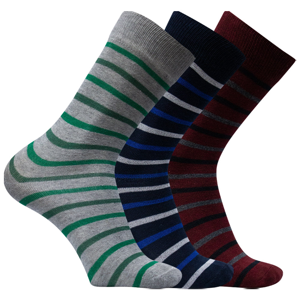 Pack of 3 - Men's Striped Crew Socks