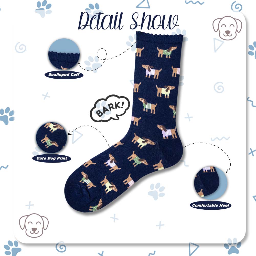 Dogs Print! Girl's Premium Crew Socks