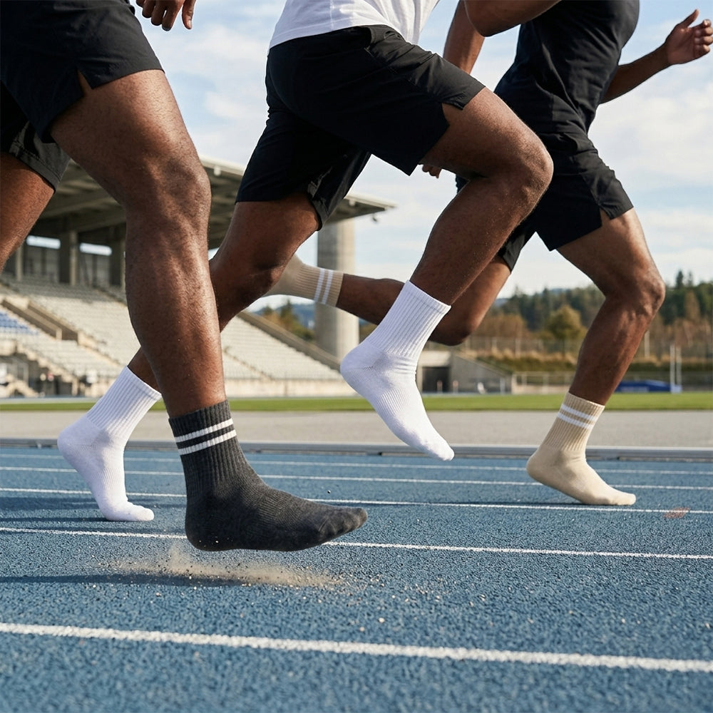 Men Retro-Athletic Ribbed Low-Cut Socks