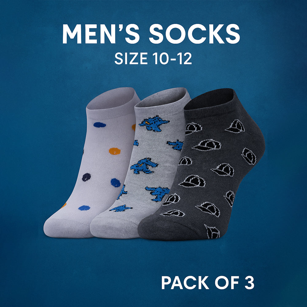Pack of 3 - Mens Ankle Socks