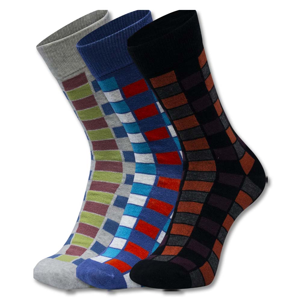 Men Checkered print Crew Socks