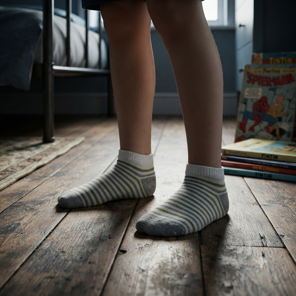 Boys Green Striped Ankle Socks