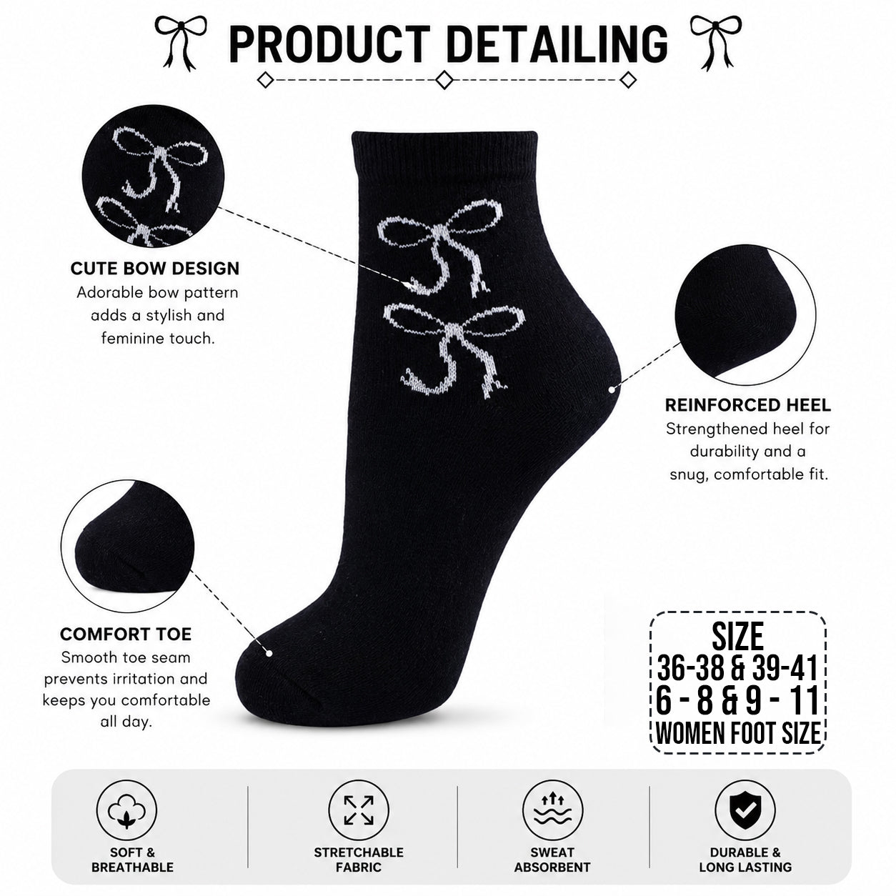 Coquette Bow Women Ankle Socks