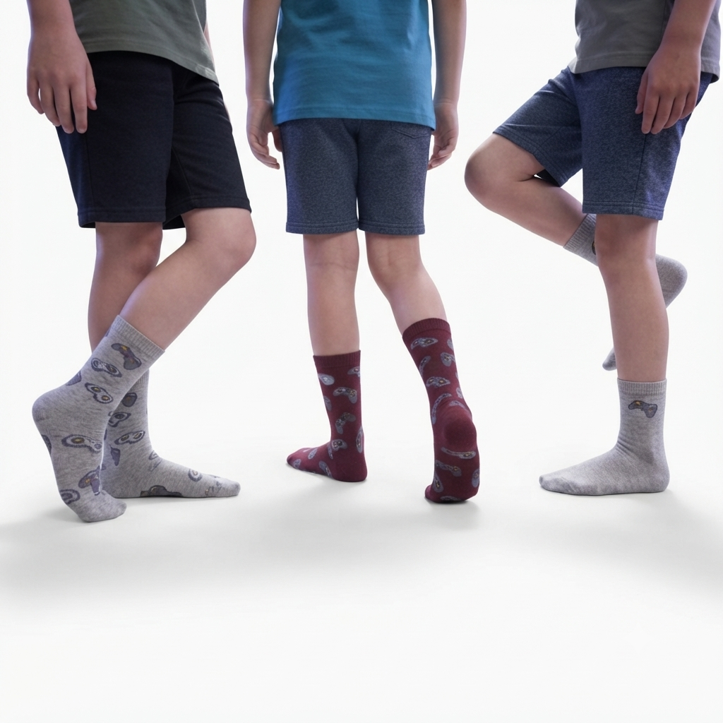 Boys Gaming Controller Crew Socks