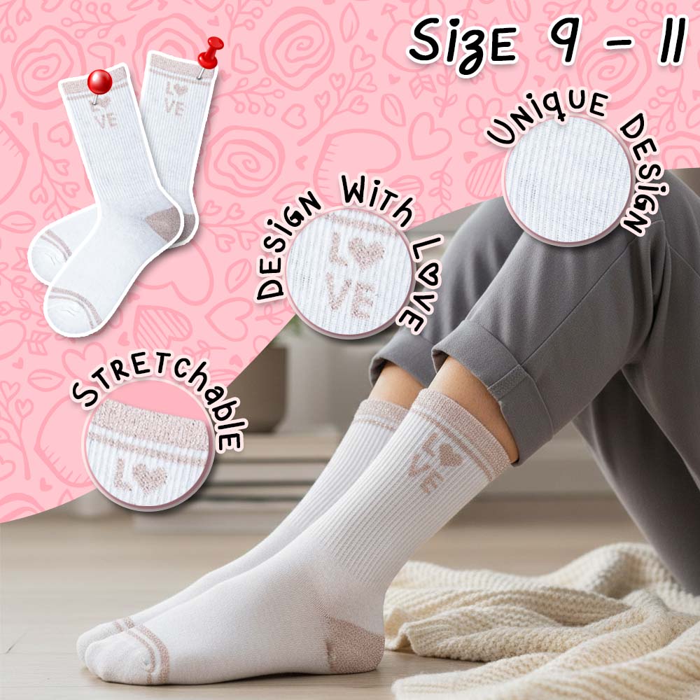 Girls Love Vibe Shimmer Stripe Crew Socks
