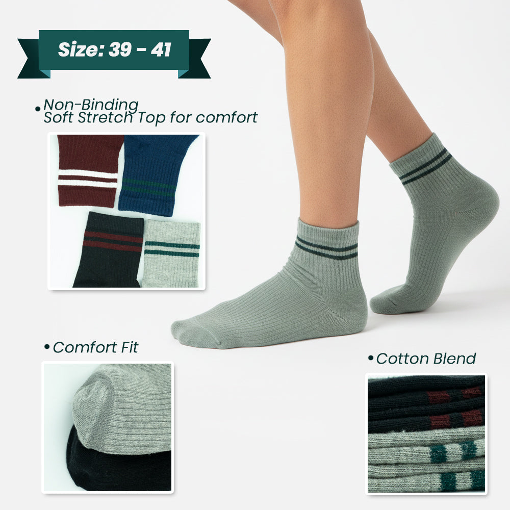 Pack Of 4-Unisex Retro Crew Socks