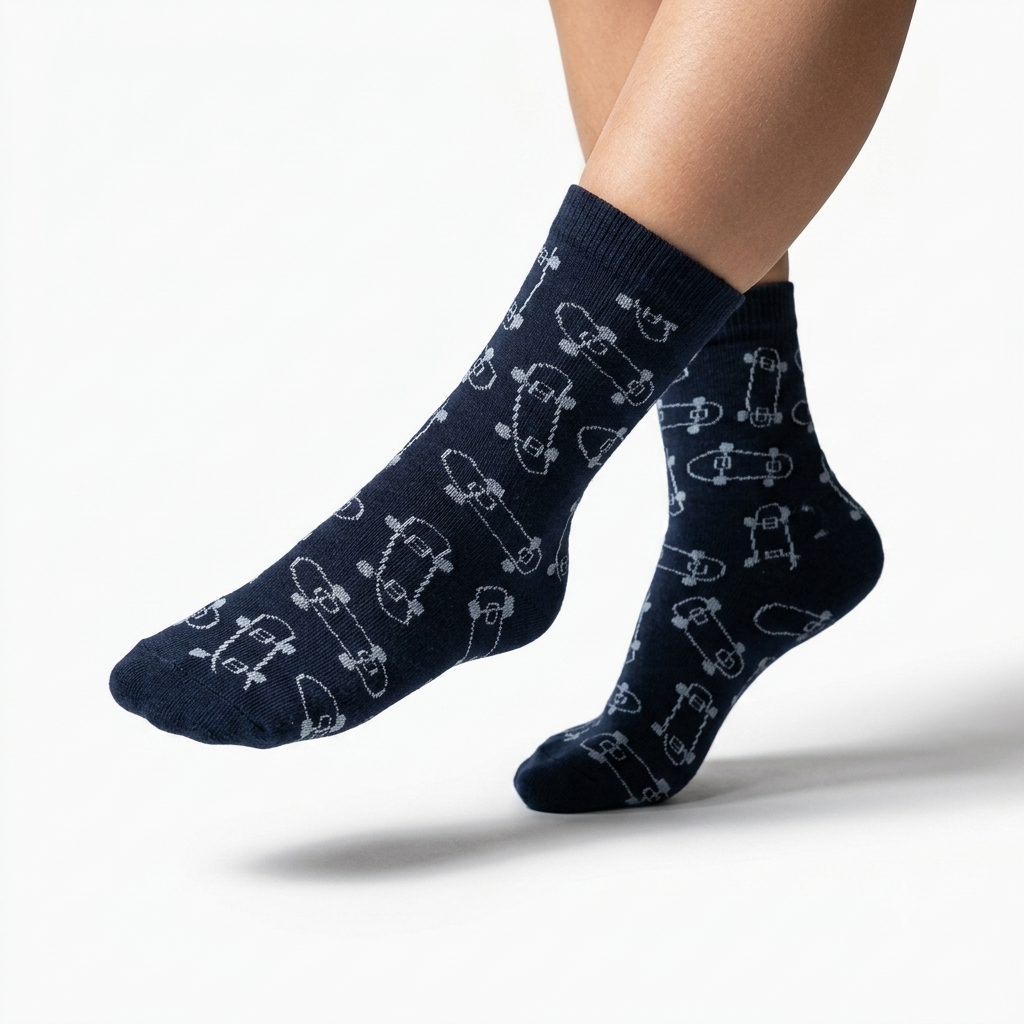 Boy's Multiple Skate Print Crew Socks