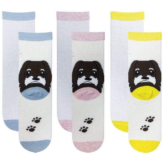 Girl’s Colorful Dog Print Socks