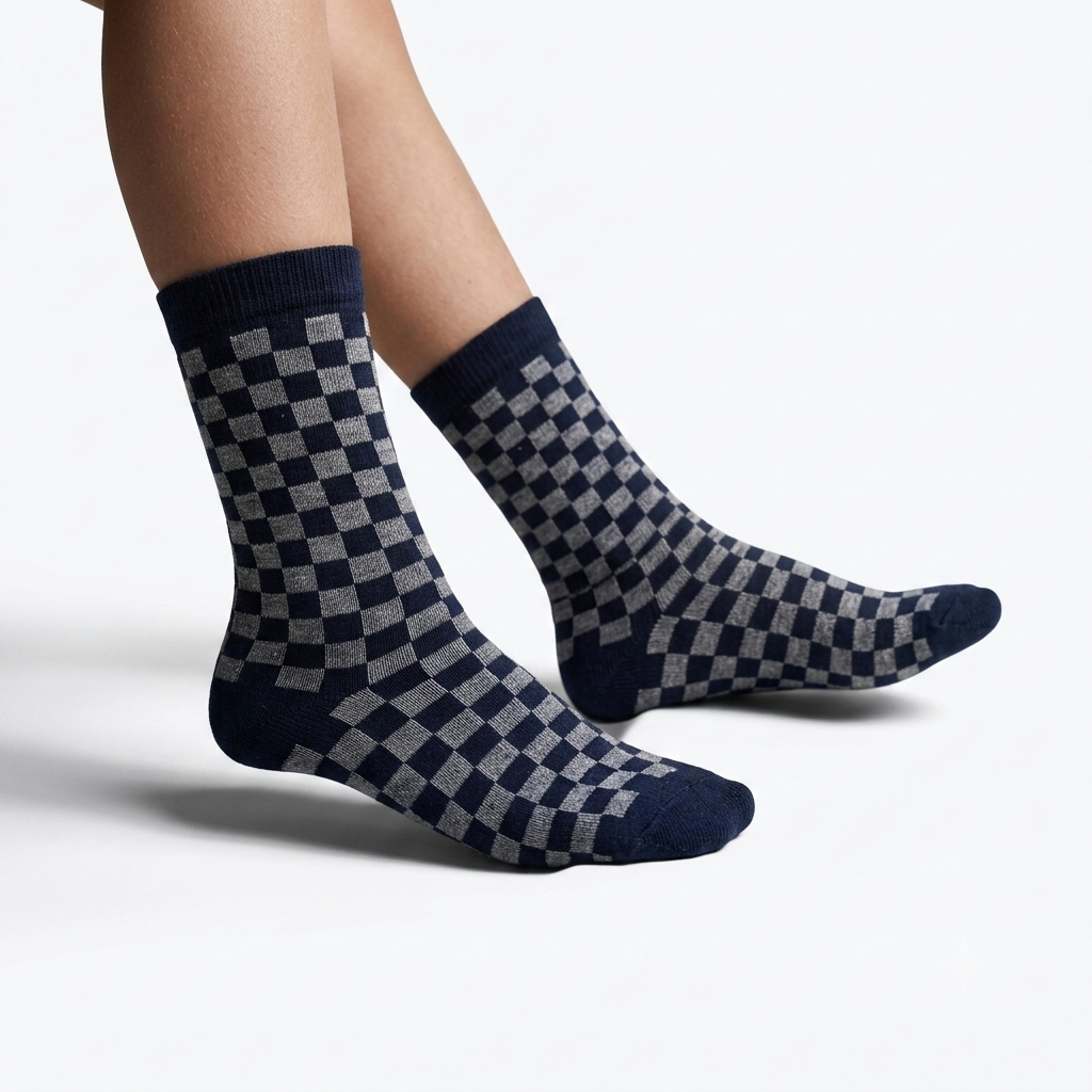 Boys Checkerboard Crew Socks