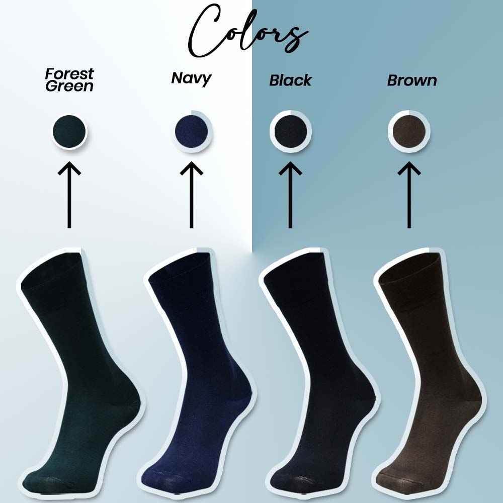 Men Luxury Plain Mercerized Cotton Dress Socks