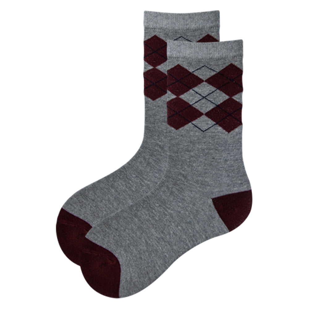 L. Gray Boy's Argyle Crew Socks