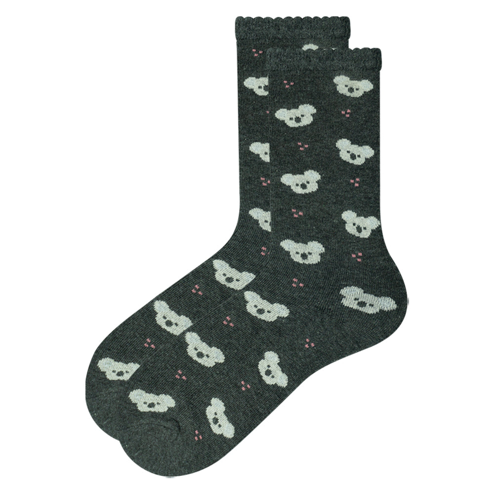 Koala Print Crew Socks for Girls