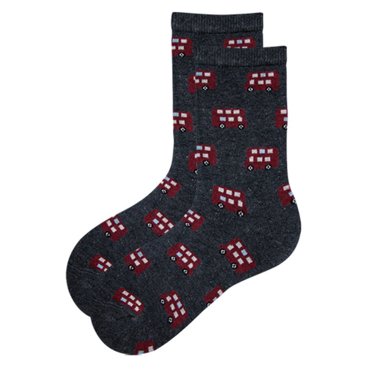 Bus Print Boy's Crew Socks