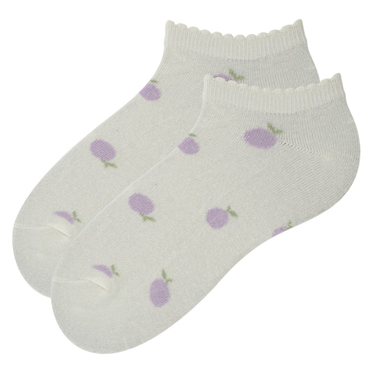Lavender Fruit Print Ankle Girls Socks