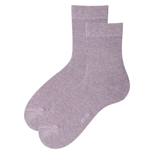Women Purple Soft Ribbed Crew Socks