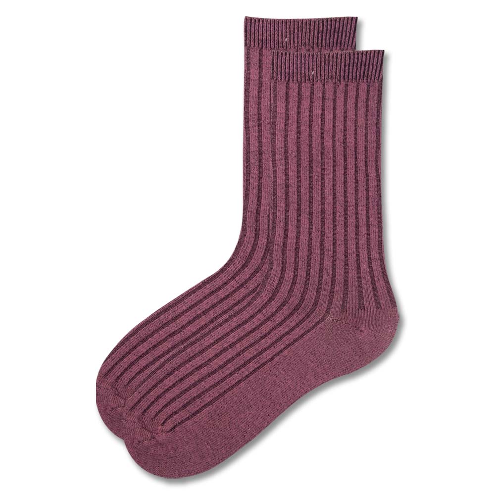 Aesthetic Ribbed Girls Crew Socks