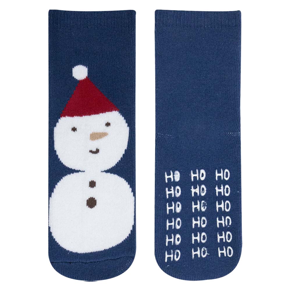 Festive Snowman Grip Socks for Kids Unisex
