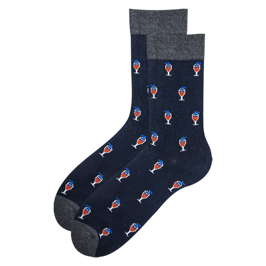 Men Trendy Cocktail Print Socks