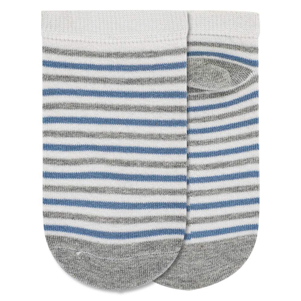 Boys Light Blue Striped Ankle Socks