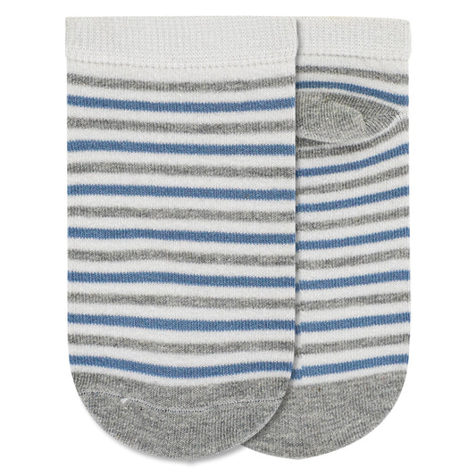 Boys Light Blue Striped Ankle Socks