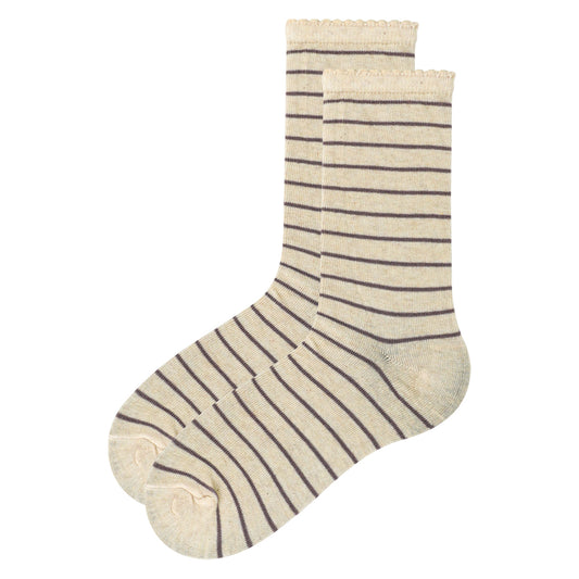Girls Striped Crew Socks