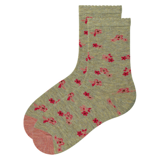 Girl’s Floral Knit Crew Socks