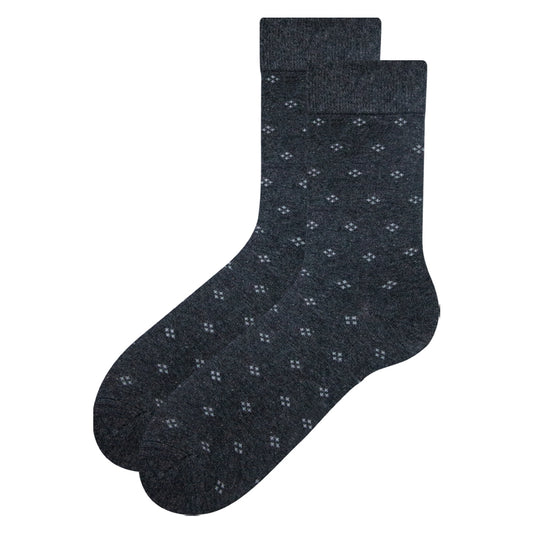 Men Black Crew Socks with Subtle Pattern
