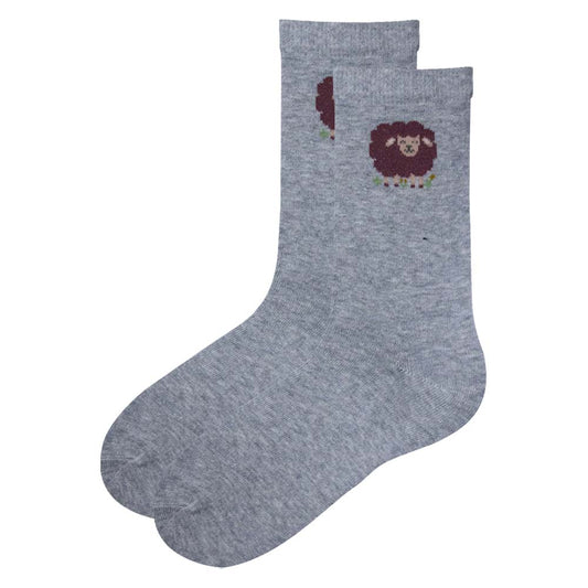 Cozy-Chic Sheep Design Girl's Crew Socks