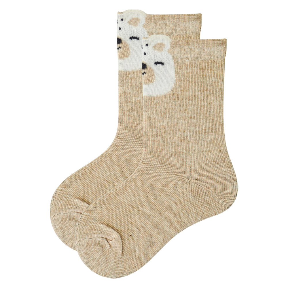 Bear Print Baby Brown Socks