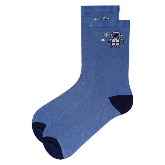 Boys Astronaut Print Crew Socks