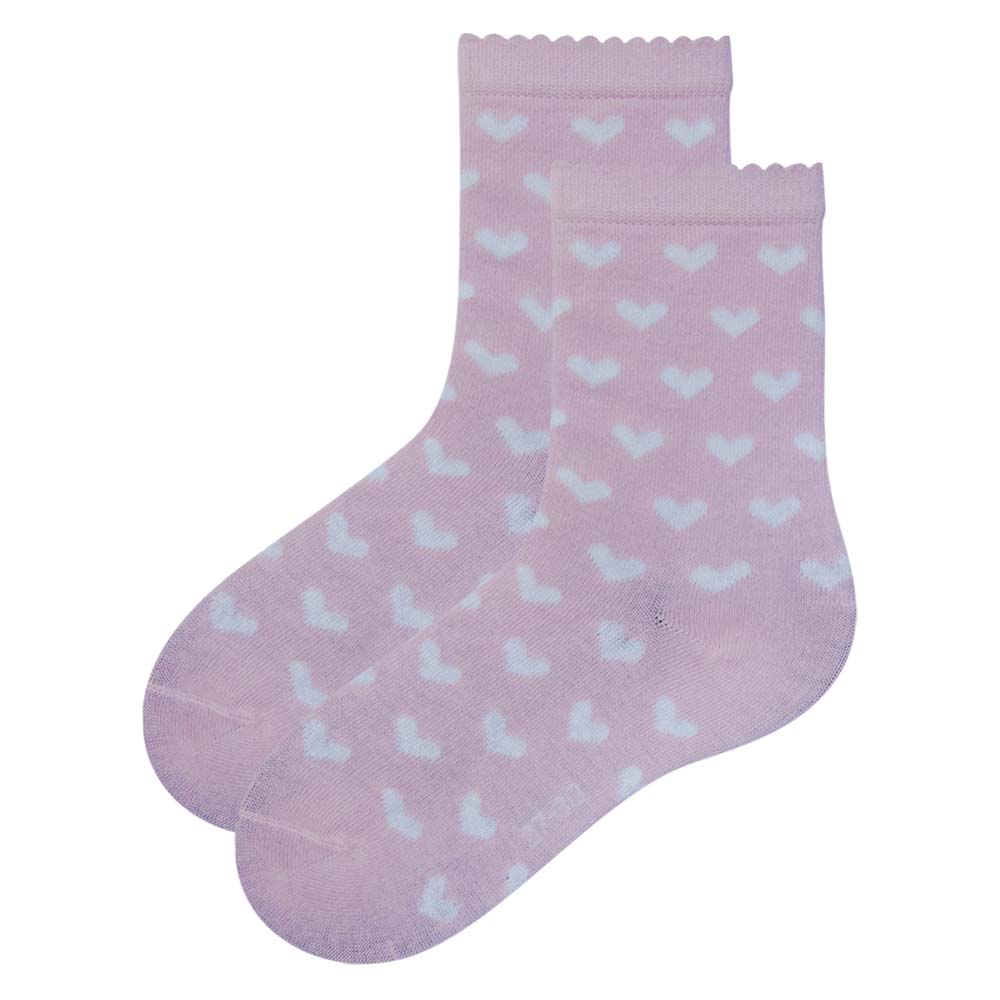 Pack of 2 - Heart & Stripe Girls' Ankle Socks