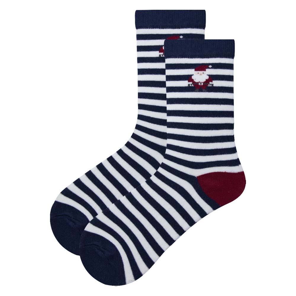 Stripes & Whimsical Deer Pattern Kids Unisex Crew Sock