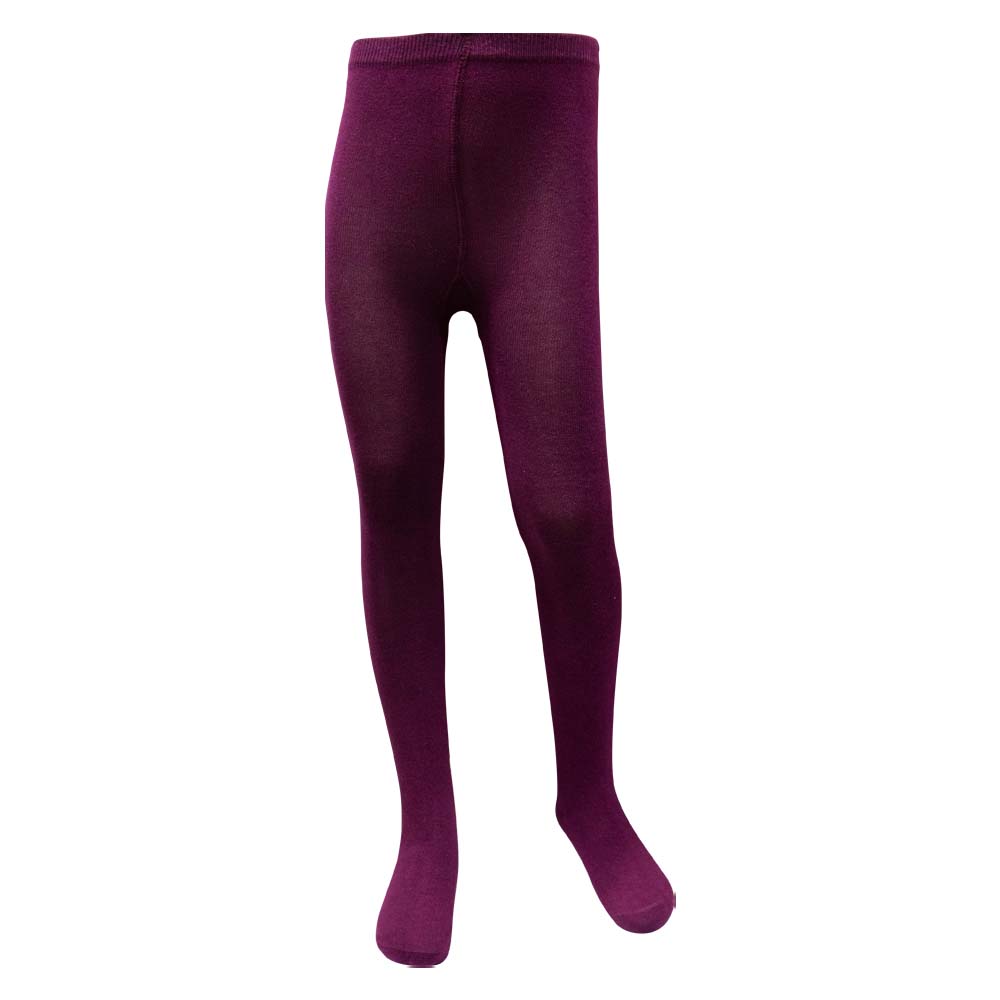 Comfy Knit Girl's Plain Maroon Tights (SF)