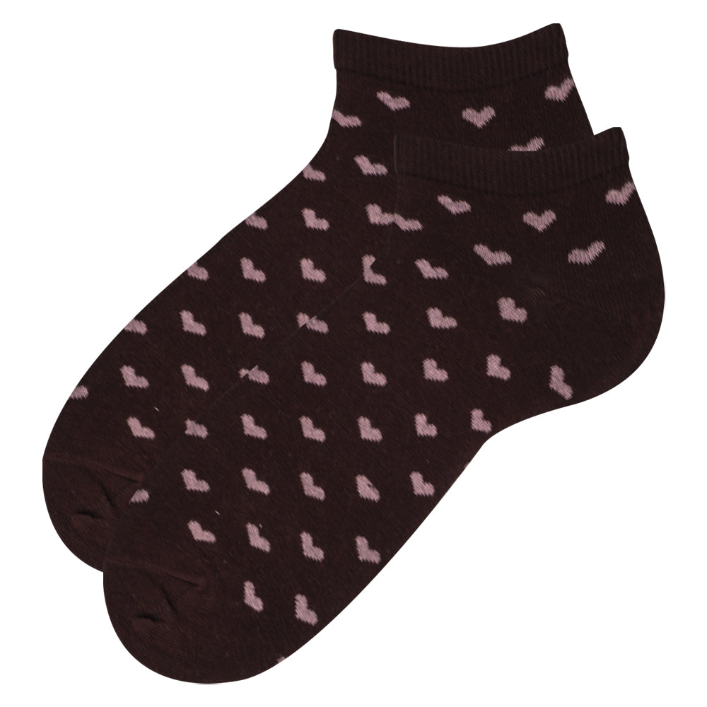 Women Heart Print Ankle Socks